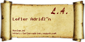 Lefler Adrián névjegykártya