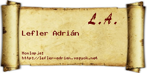 Lefler Adrián névjegykártya